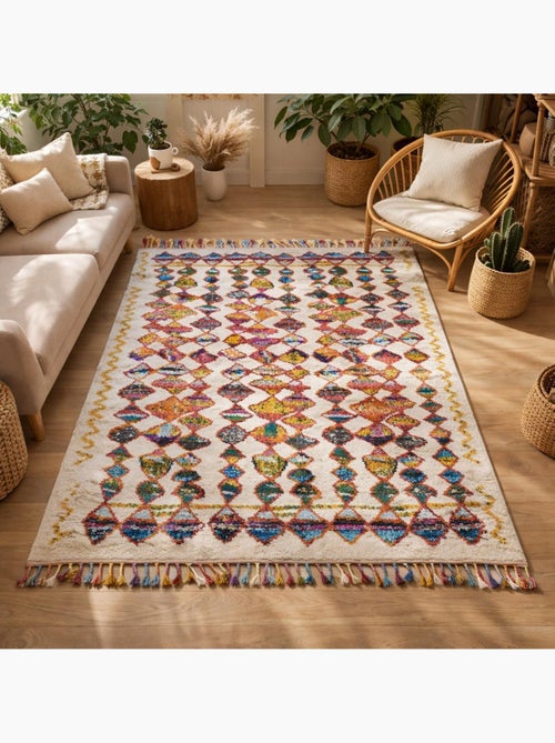 Tapis berbère tissé motifs tribaux LYN5 OURIKA A - Kiabi