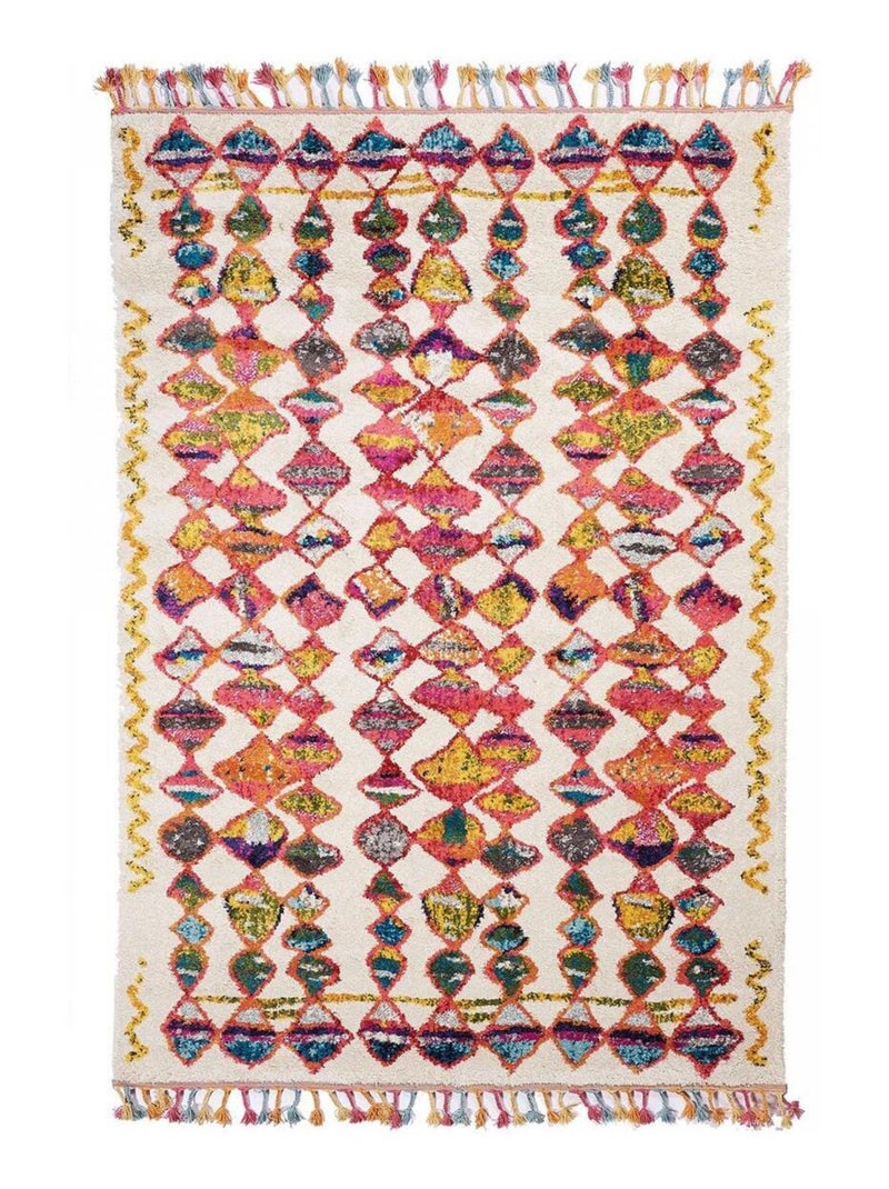Tapis berbère tissé motifs tribaux LYN5 OURIKA A Multicolore - Kiabi