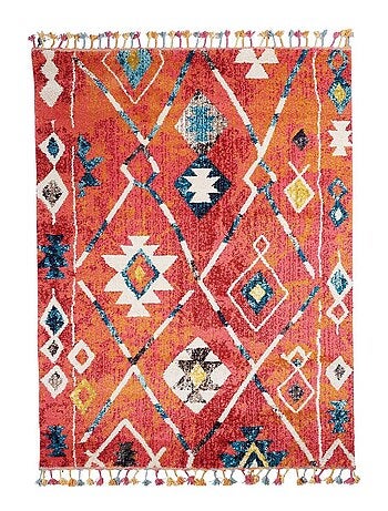 Tapis berbère tissé motifs tribaux LYN5 OURIKA B