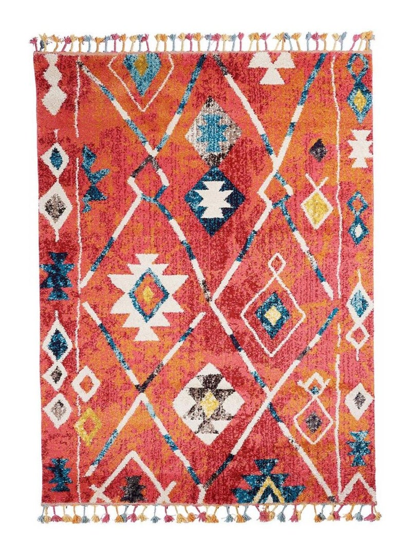 Tapis berbère tissé motifs tribaux LYN5 OURIKA B Multicolore - Kiabi