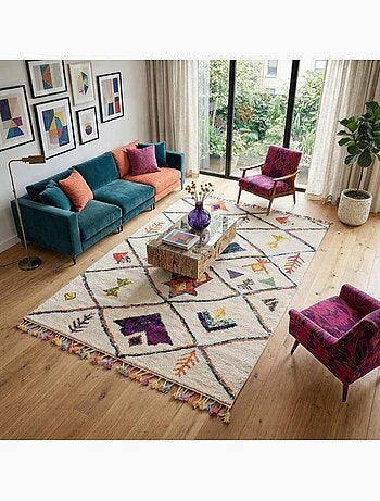 Tapis berbère tissé motifs tribaux LYN5 OURIKA C