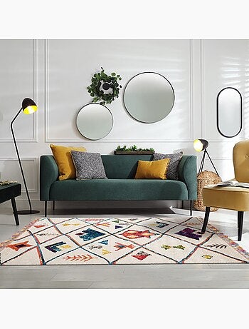 Tapis berbère tissé motifs tribaux LYN5 OURIKA C