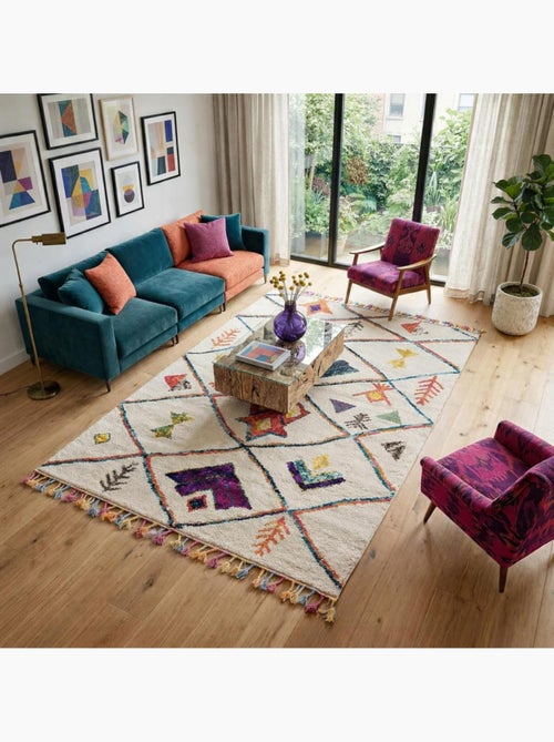 Tapis berbère tissé motifs tribaux LYN5 OURIKA C - Kiabi