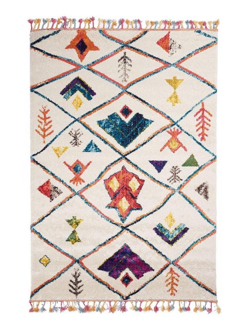 Tapis berbère tissé motifs tribaux LYN5 OURIKA C - Kiabi