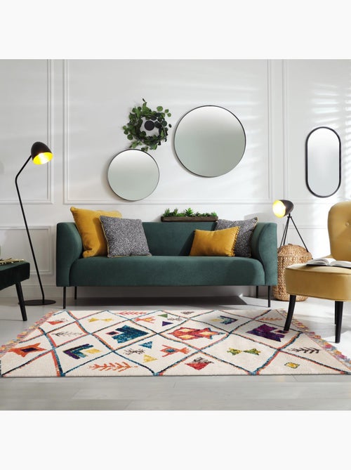 Tapis berbère tissé motifs tribaux LYN5 OURIKA C - Kiabi