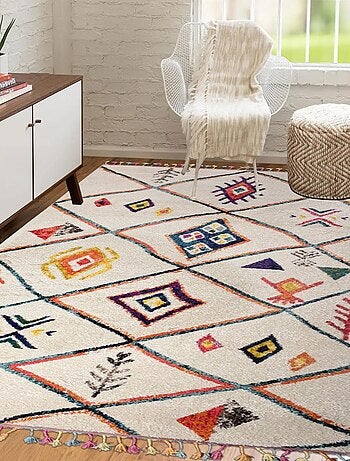 Tapis berbère tissé motifs tribaux LYN5 OURIKA C
