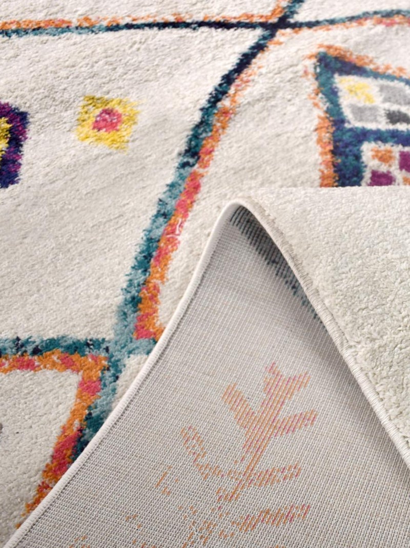 Tapis berbère tissé motifs tribaux LYN5 OURIKA C Multicolore - Kiabi