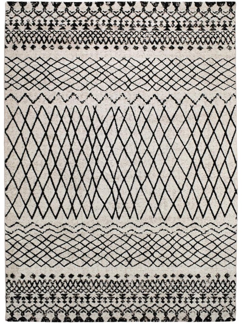 Tapis berbère tissé motifs tribaux LYN8 MABAL Beige - Kiabi