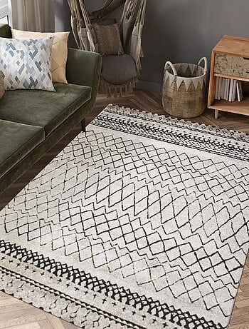 Tapis berbère tissé motifs tribaux LYN8 MABAL