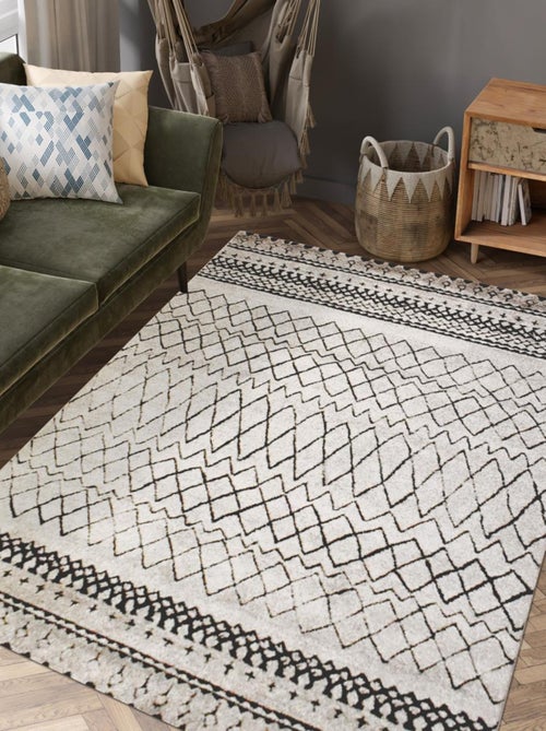 Tapis berbère tissé motifs tribaux LYN8  MABAL - Kiabi