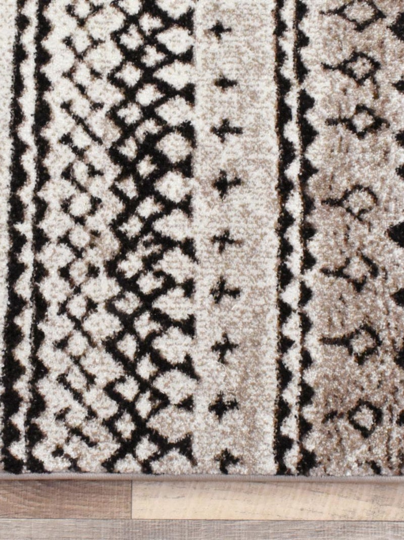 Tapis berbère tissé motifs tribaux LYN8  MABAL Ecru - Kiabi