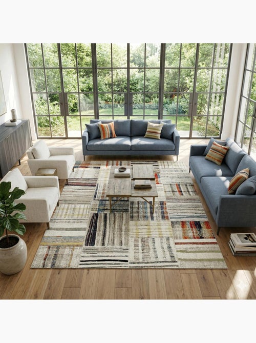 Tapis berbère tissé motifs tribaux LYN8 MARO - Kiabi