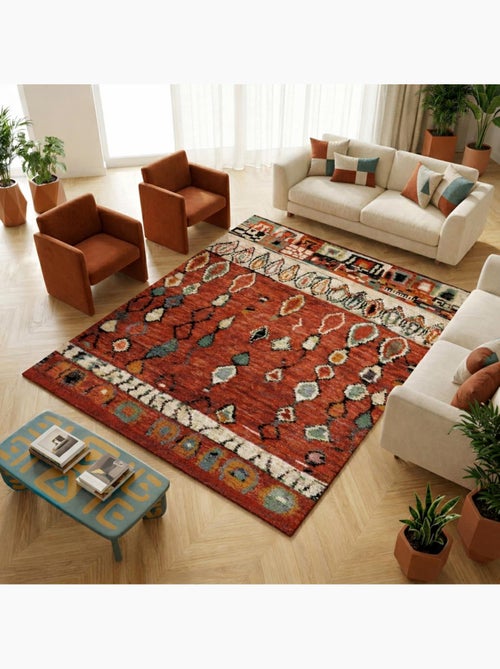 Tapis berbère tissé motifs tribaux LYN8 MOROCO - Kiabi