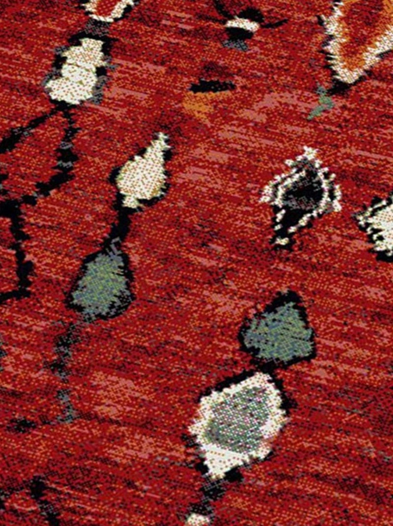 Tapis berbère tissé motifs tribaux LYN8 MOROCO Rouge - Kiabi