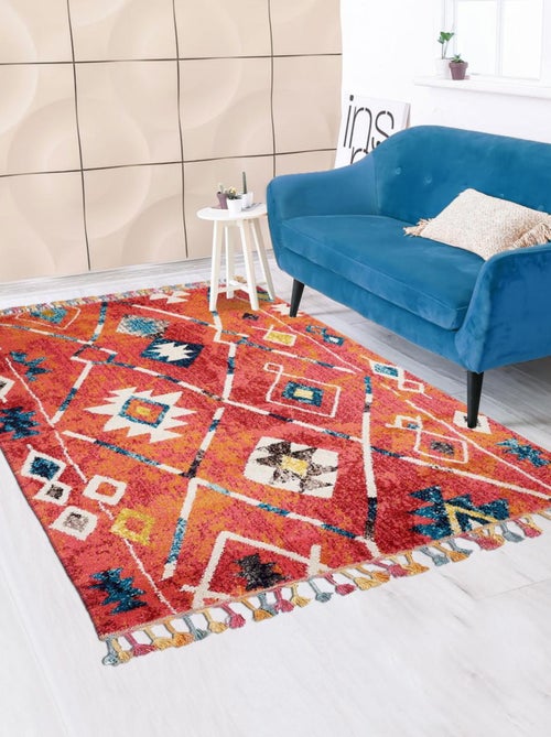Tapis berbère tissé motifs tribaux OURIKA - Kiabi