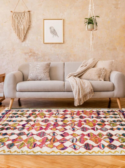 Tapis berbère tissé motifs tribaux OURIKA - Kiabi