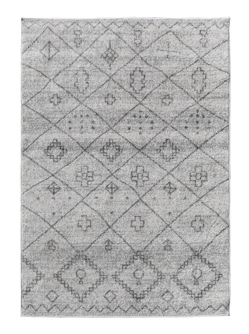 Tapis berbère tissé motifs tribaux SAUTUL Ecru - Kiabi