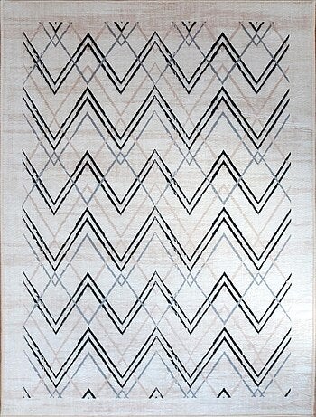 Mani Textile - Tapis BERBERES, Zigzag - Beige - Maison - 80x150 - Promo KIABI