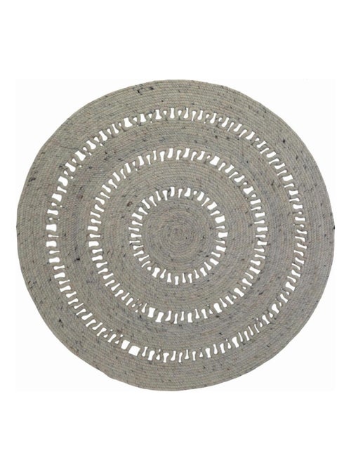 Tapis Bibek Grey en laine et coton - Kiabi