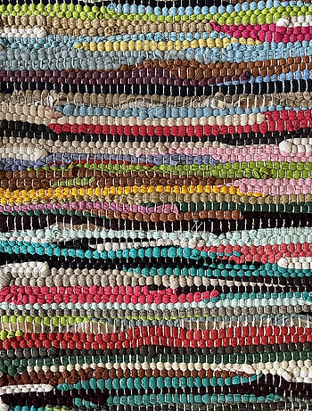 Tapis bohème en coton multicolore 80 x 50 cm