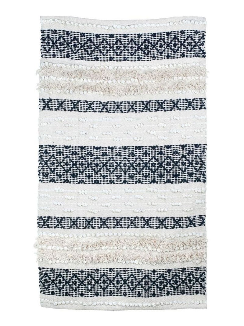 Tapis bohème ethnique Blanc - Kiabi