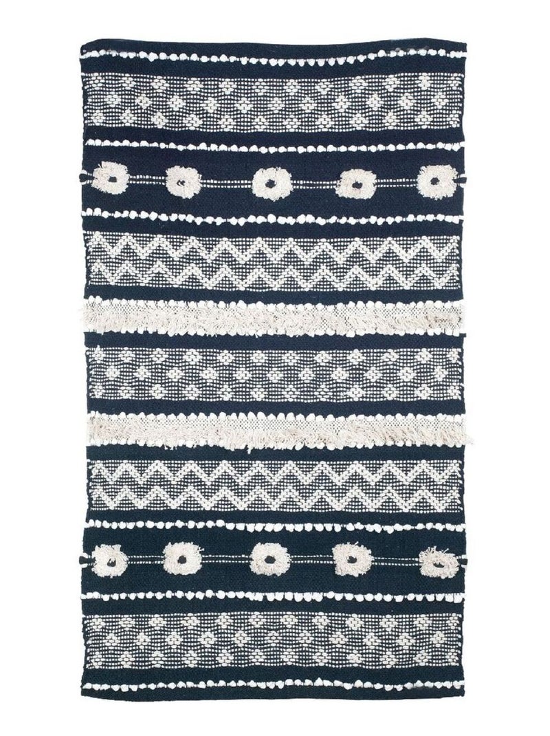 Tapis bohème ethnique Noir - Kiabi