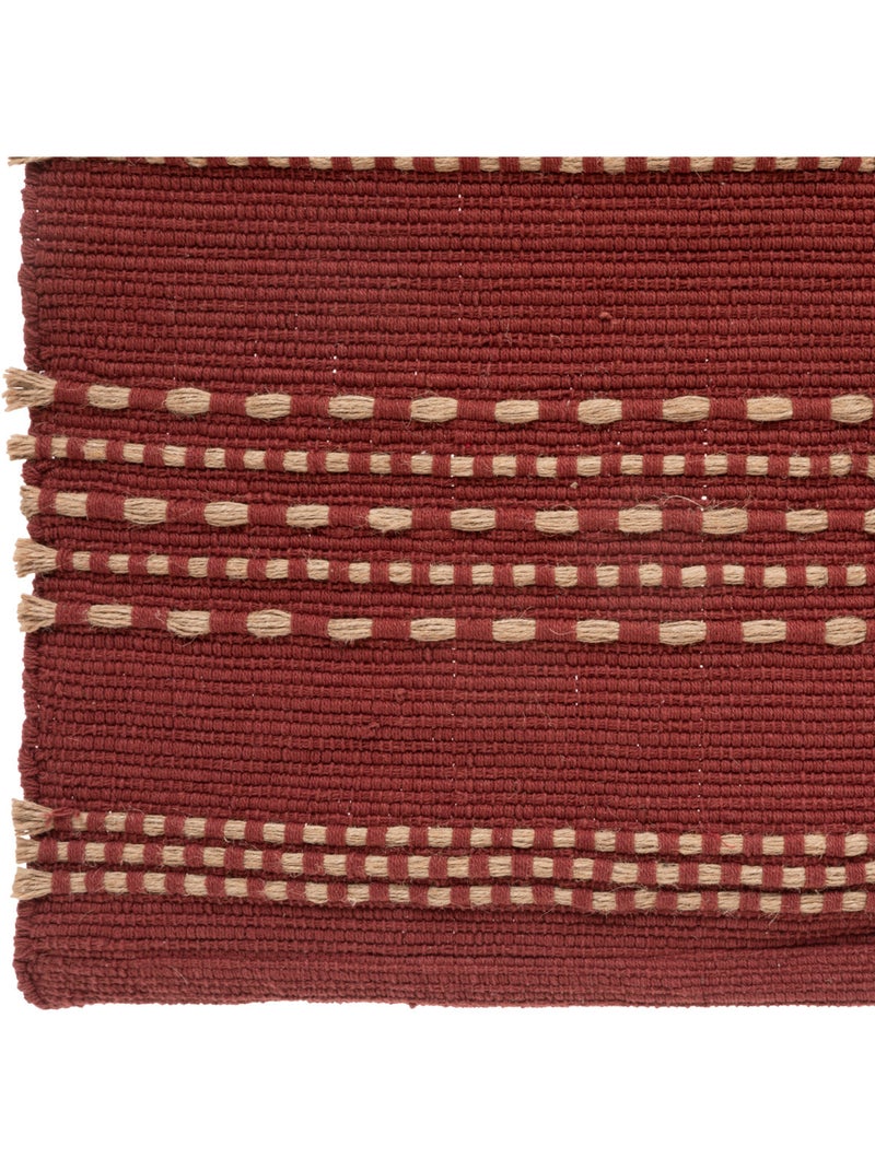 Tapis "Bota" coton et jute rose terracotta 70x140cm Terracotta - Kiabi