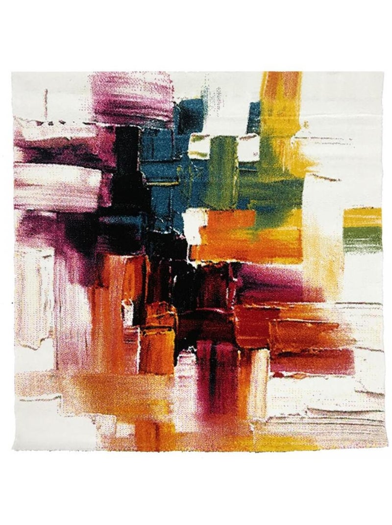 Tapis carré motif abstrait BELOR 3 Ecru - Kiabi