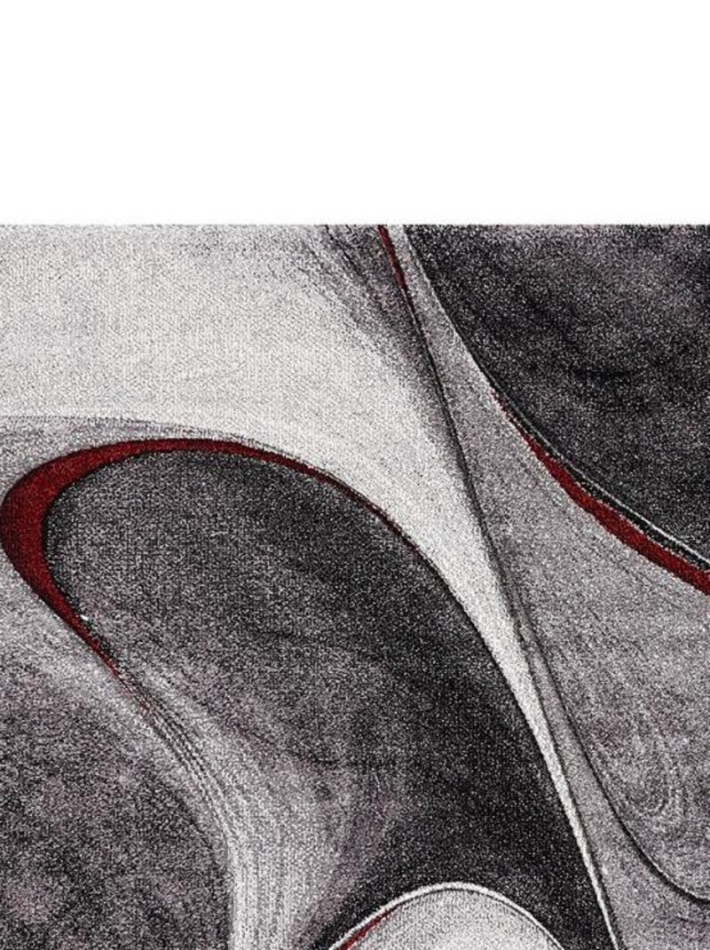 Tapis carré motif géométrique MADILA C Rouge - Kiabi