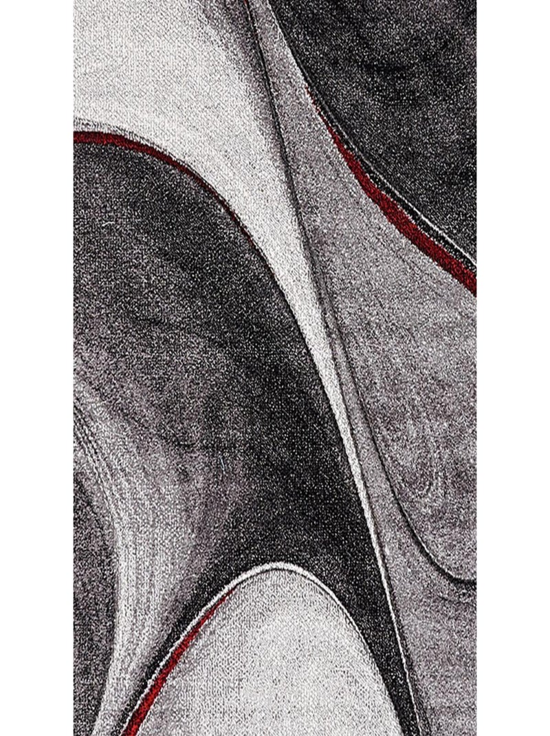 Tapis carré motif géométrique MADILA C Rouge - Kiabi