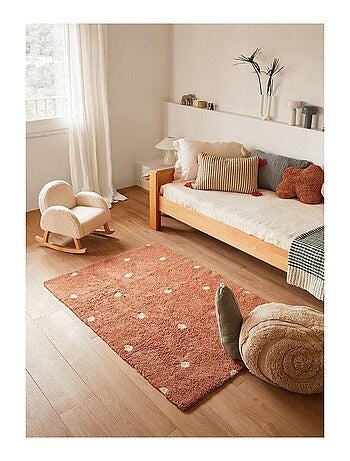 Tapis chambre d'enfant lavable en machine coton Mini Dot