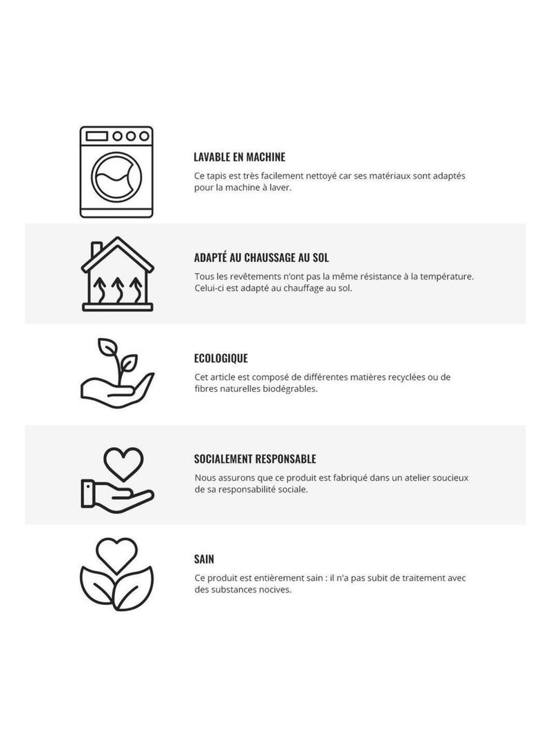 Tapis chambre d'enfant lavable en machine coton Mini Dot Marron - Kiabi