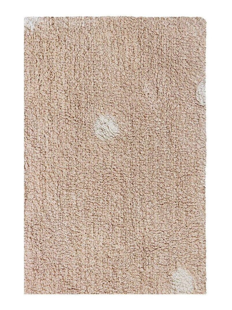 Tapis chambre d'enfant lavable en machine coton Mini Dot Noir Rose - Kiabi