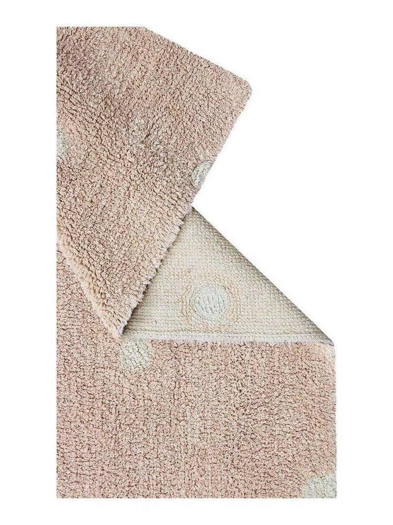 Tapis chambre d'enfant lavable en machine coton Mini Dot Noir Rose - Kiabi