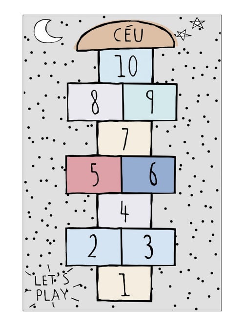Tapis chambre enfant 120x160 cm Polyester Marelle Argenté - Kiabi