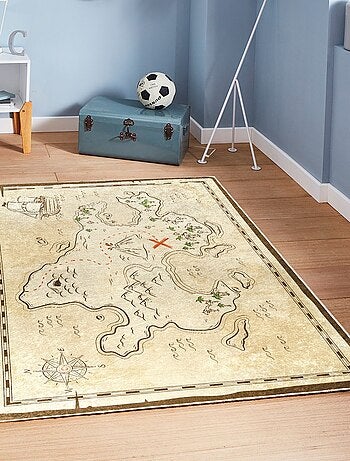 Tapis chambre enfant 120x180 cm Polyester Carte Tresor