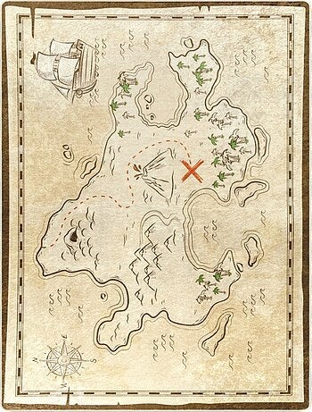 Tapis chambre enfant 120x180 cm Polyester Carte Tresor