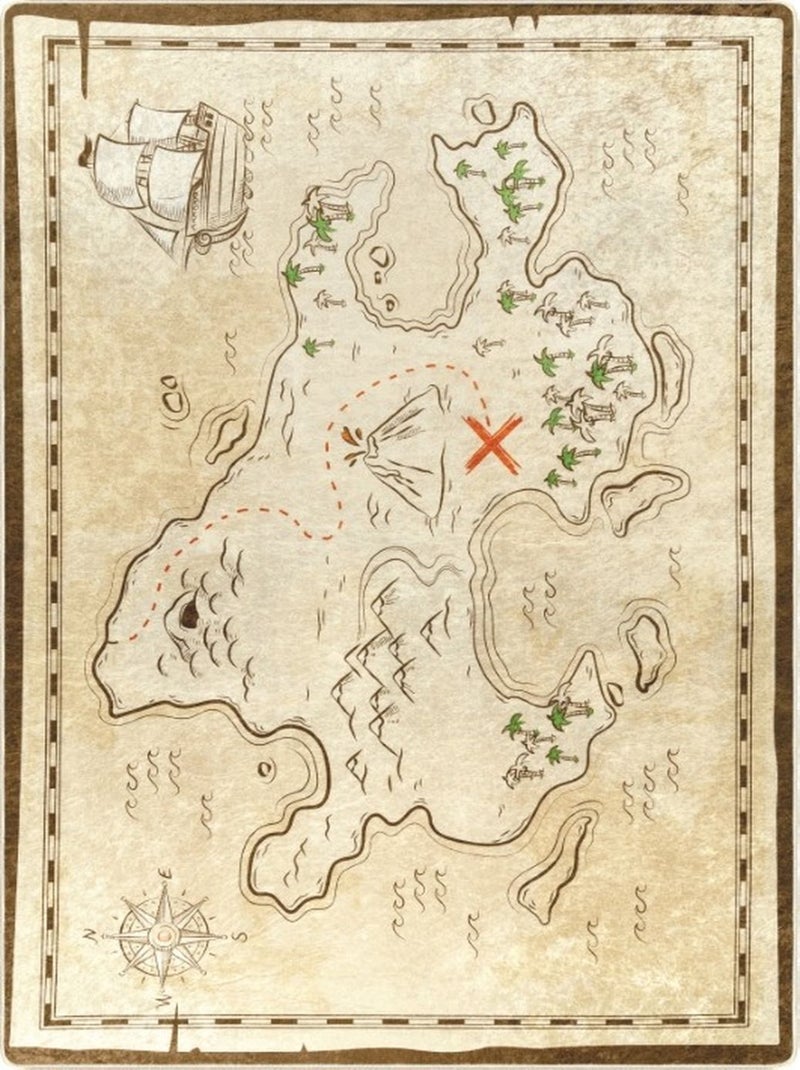 Tapis chambre enfant 80x150 cm Polyester Carte Tresor Beige - Kiabi