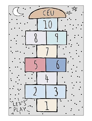 Tapis chambre enfant 80x150 cm Polyester Marelle Argenté