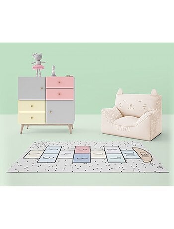Tapis chambre enfant 80x150 cm Polyester Marelle Argenté