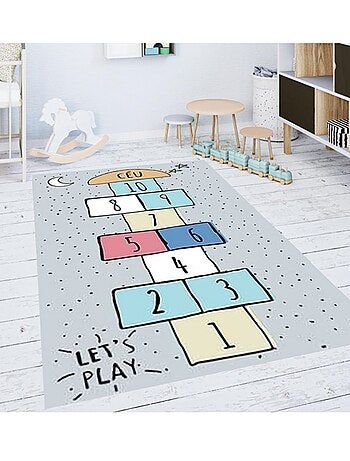 Tapis chambre enfant 80x150 cm Polyester Marelle Argenté
