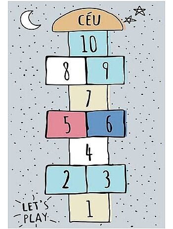 Tapis chambre enfant 80x150 cm Polyester Marelle Argenté