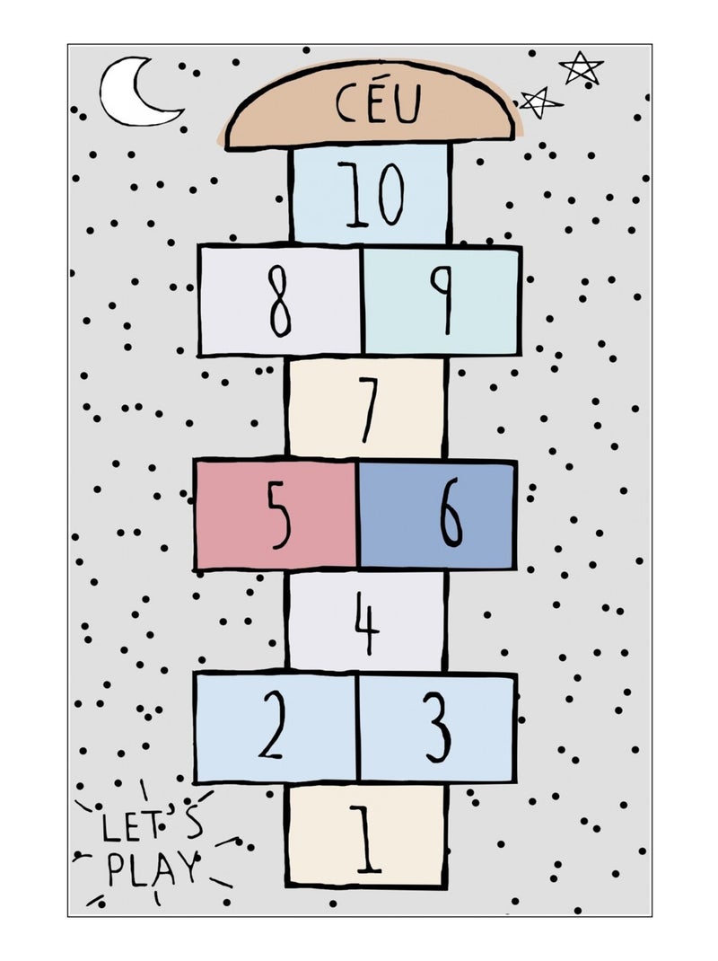 Tapis chambre enfant 80x150 cm Polyester Marelle Argenté Argenté - Kiabi