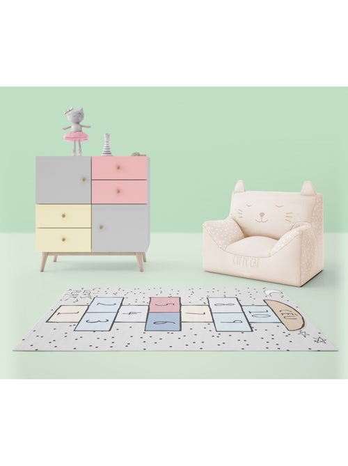 Tapis chambre enfant 80x150 cm Polyester Marelle Argenté - Kiabi Tapis chambre enfant 80x150 cm Polyester Marelle Argenté - Kiabi