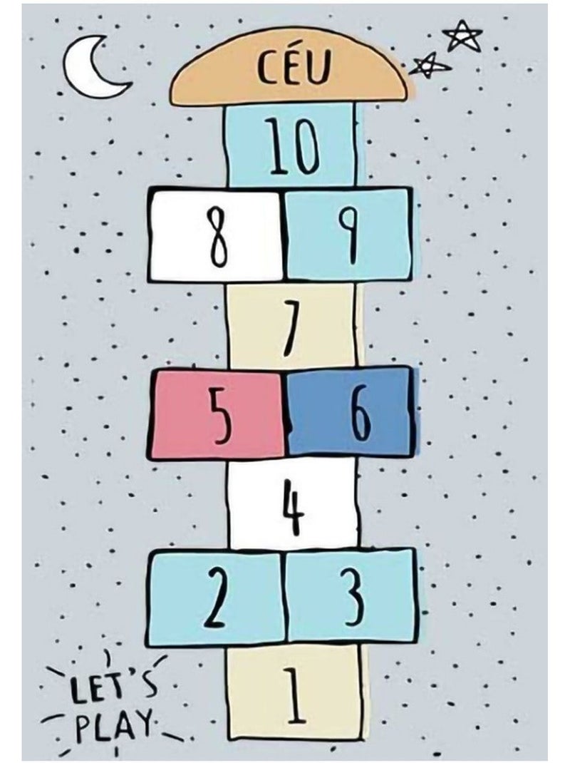 Tapis chambre enfant 80x150 cm Polyester Marelle Argenté Argenté - Kiabi