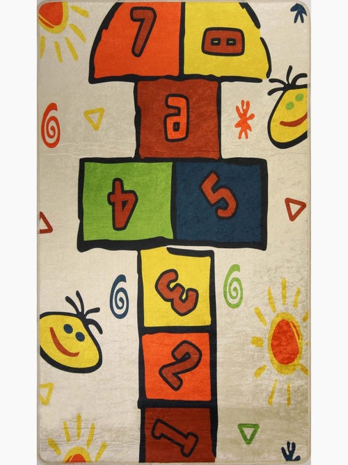 Tapis chambre enfant 80x150 cm Polyester Marelle Argenté - Kiabi Tapis chambre enfant 80x150 cm Polyester Marelle Argenté - Kiabi