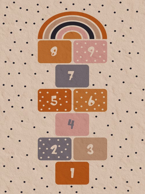 Tapis chambre enfant 80x150 cm Polyester Marelle Blanc - Kiabi