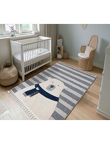 Tapis chambre enfant avec franges 3D Pano