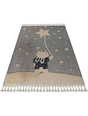 Tapis chambre enfant avec franges relief Xero