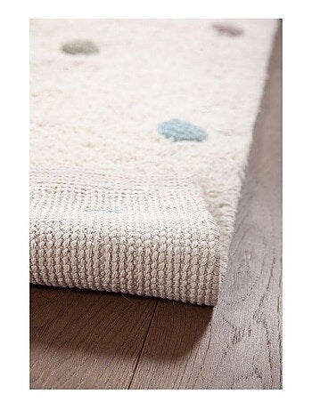 Tapis chambre enfant coton crème tufté Terrazzo